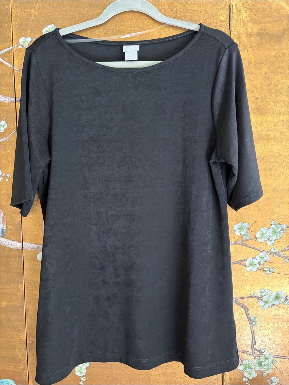 Chicos Travelers liquid knit black top. Like new! Classic, vacation, classy